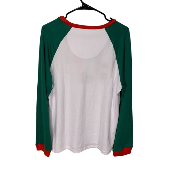 Cuddl Duds Mens Papa Elf Christmas Pajama Top Size M Polyester & Spandex Green & - Picture 5 of 10